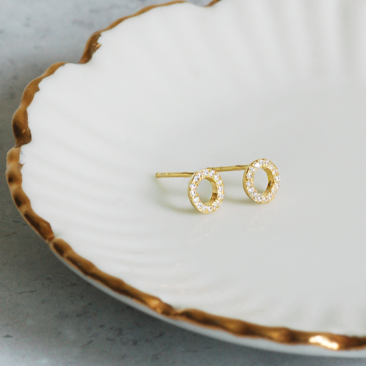 Gold Diamante Loop Earrings