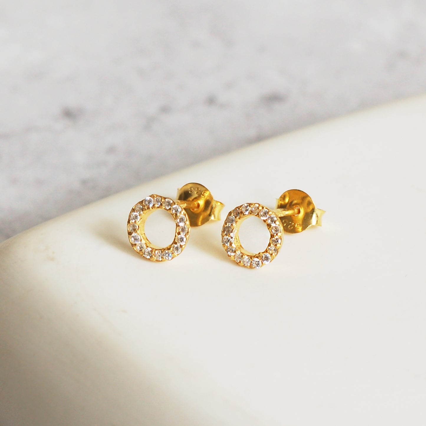 Gold Diamante Loop Earrings