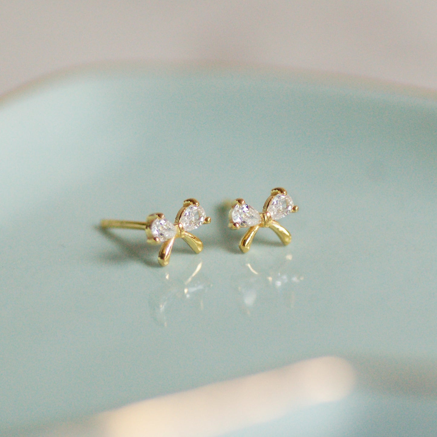 Dainty Golden Bow Earrings
