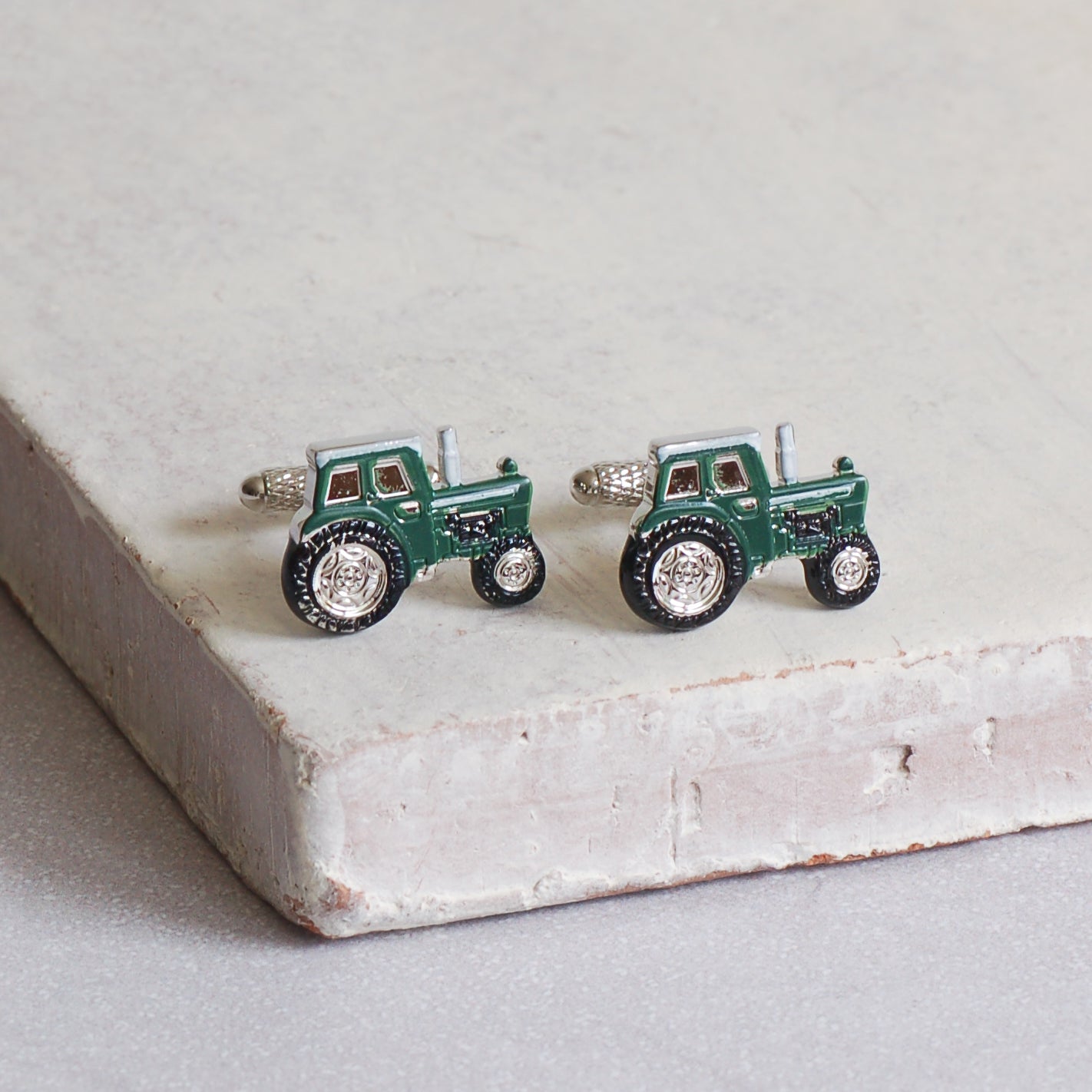 Green Tractor Cufflinks