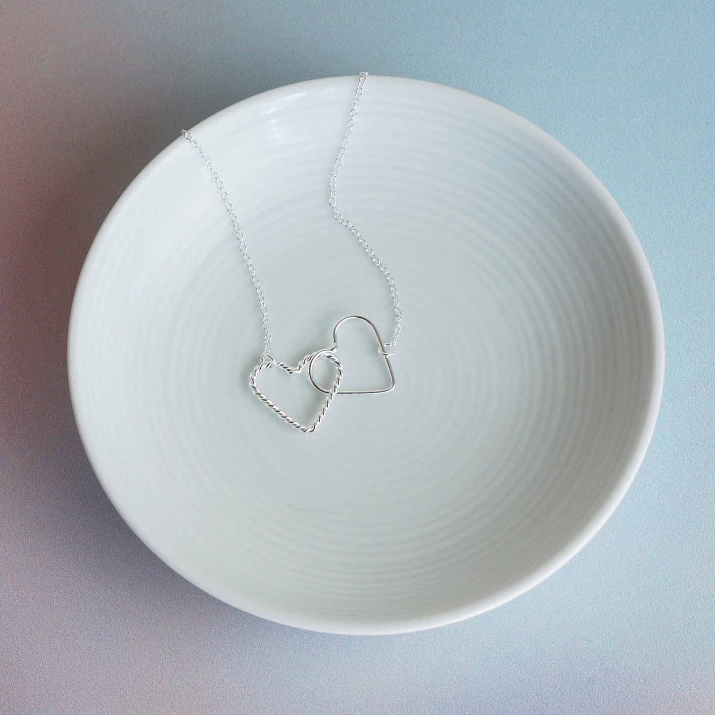 Silver Interlocking Hearts Necklace