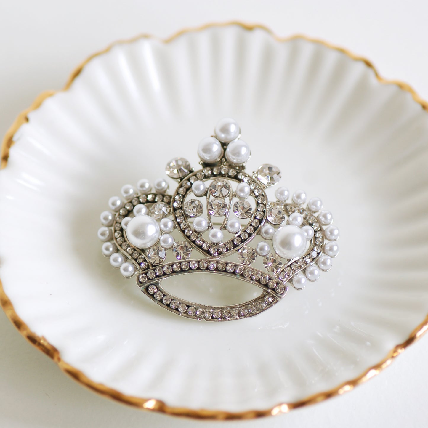 Vintage Style Princess Crown Brooch