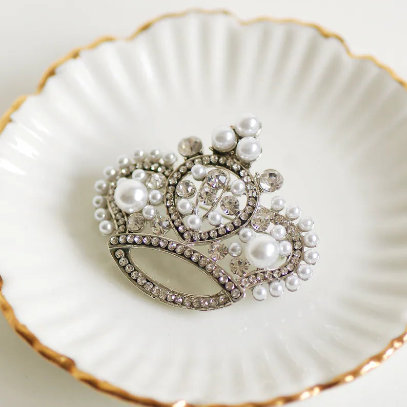 Vintage Style Princess Crown Brooch