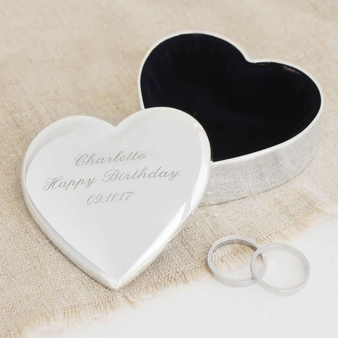 Engraved Heart Trinket Box