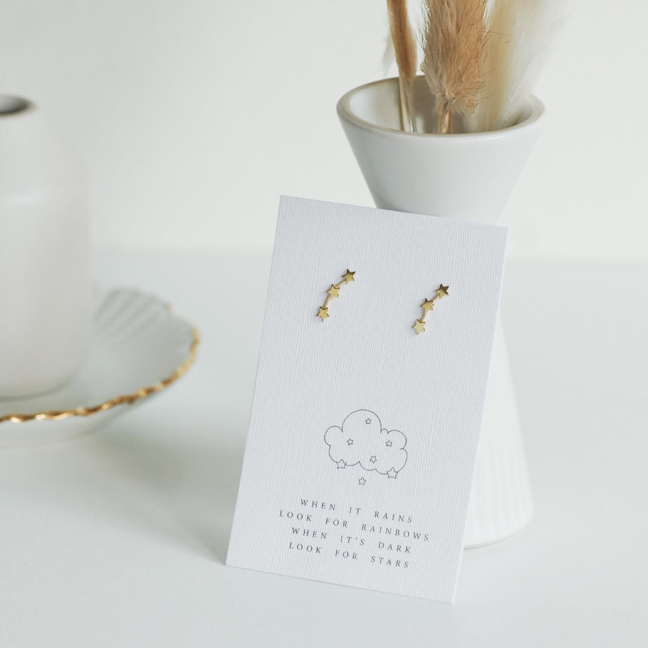 'When It Rains' Gold Shooting Stars Earrings
