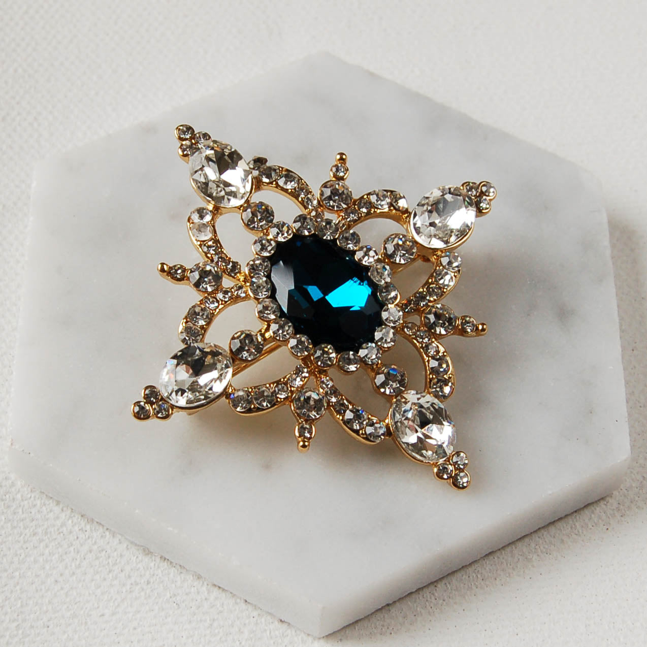 Blue Stone Brooch