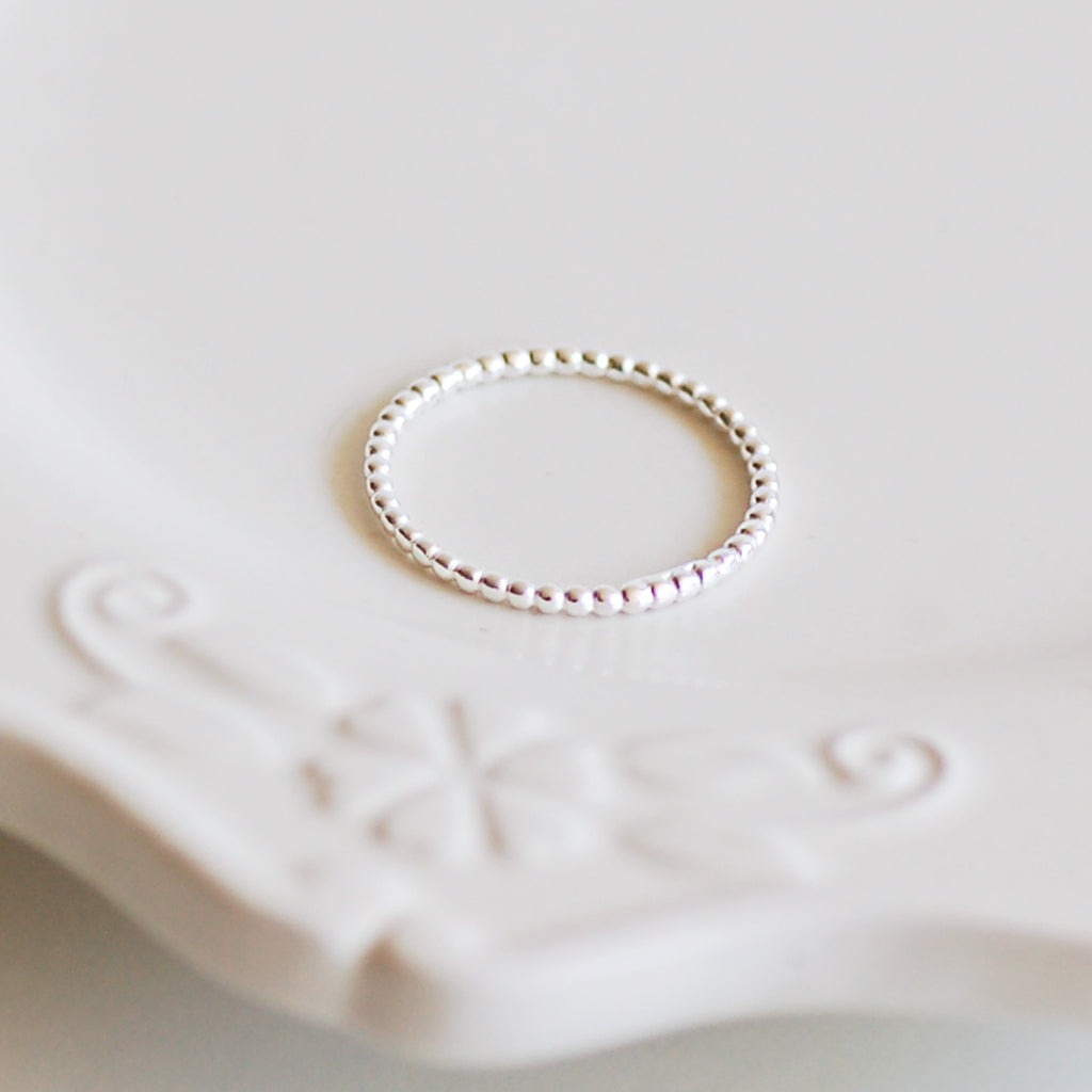Silver Beaded Ring