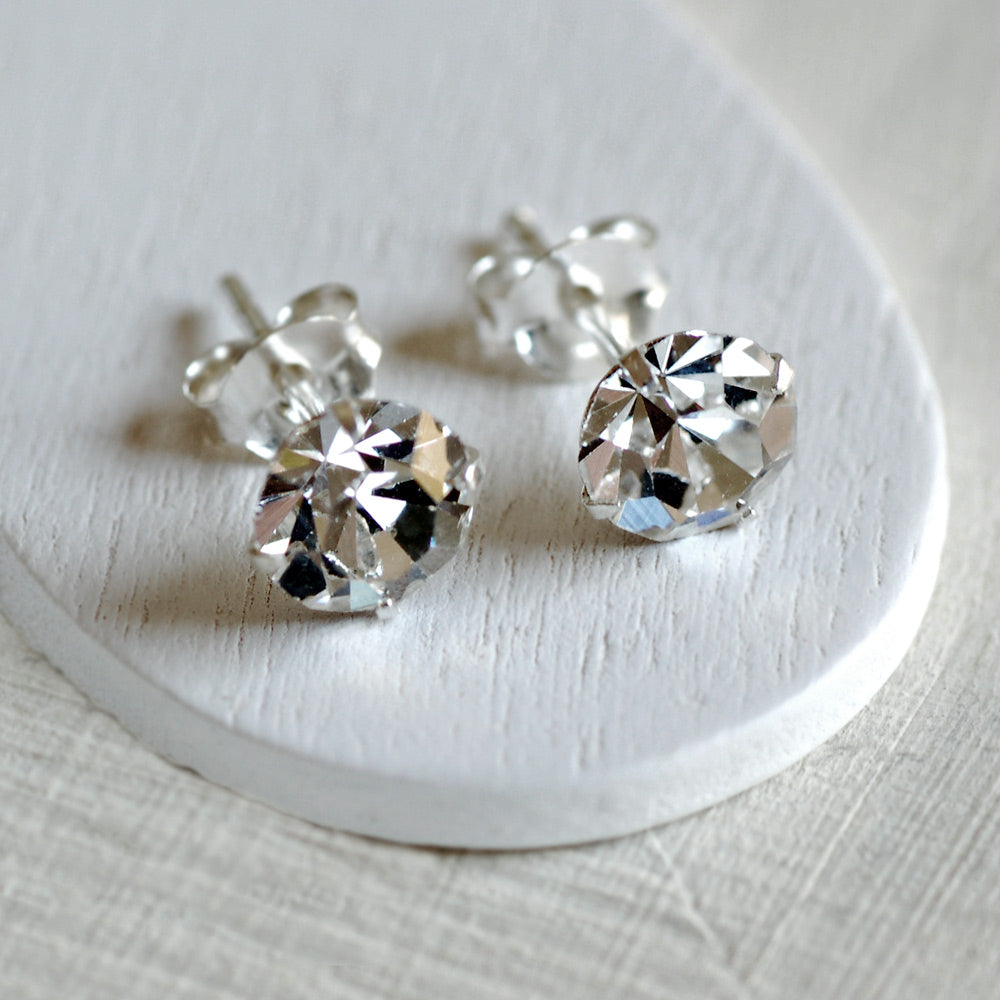Silver Diamante Stud Earrings