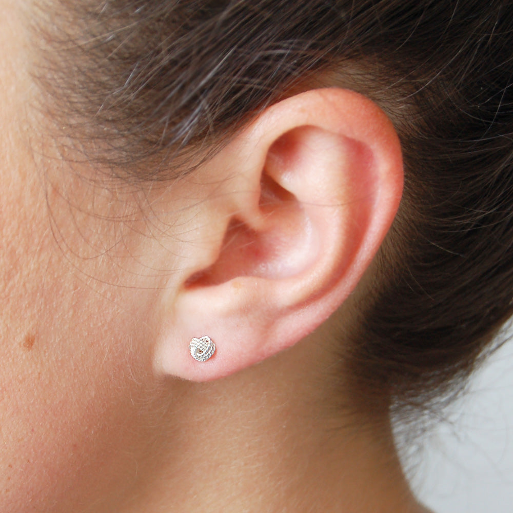 Tiny Sterling Silver Knot Earrings