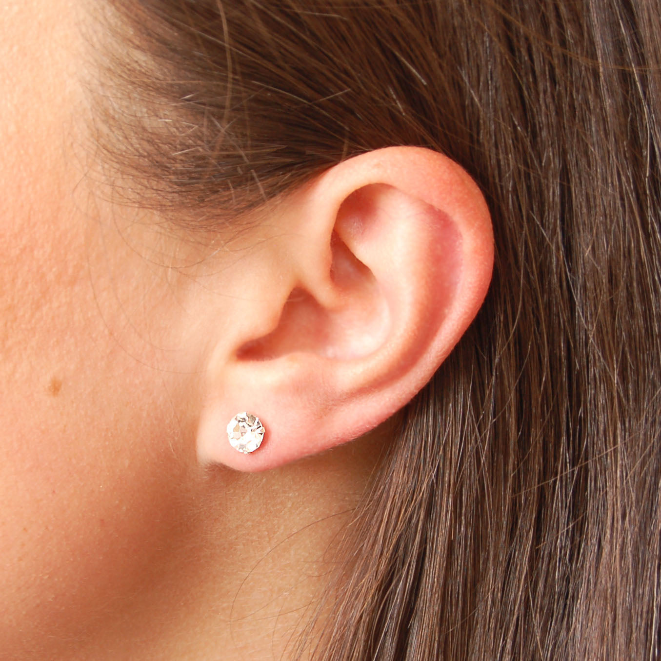 Silver Diamante Stud Earrings