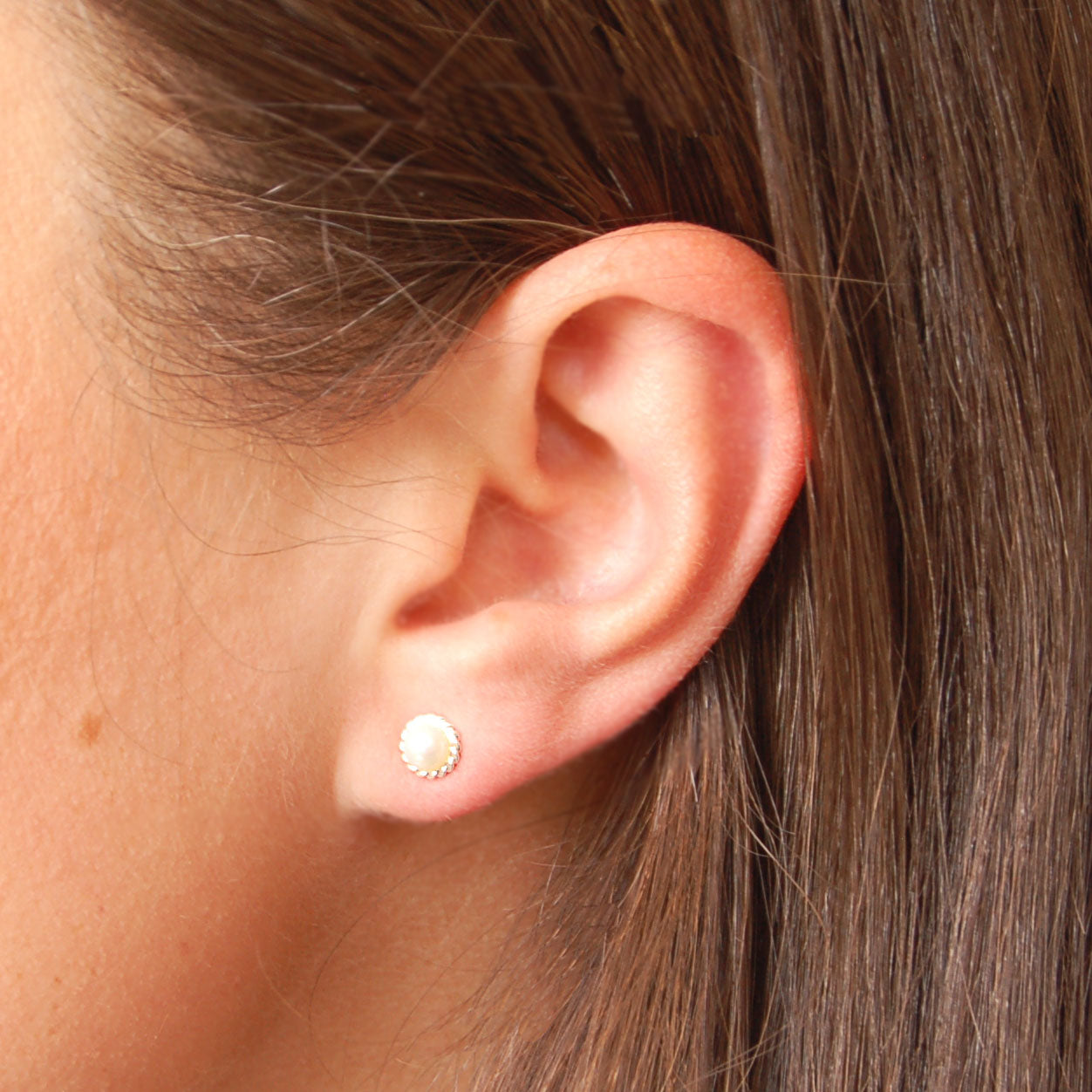 Sterling Silver Rope Pearl Earrings