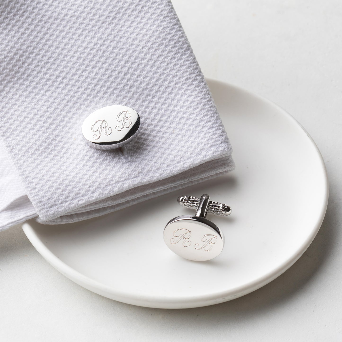 Engraved Oval Cufflinks