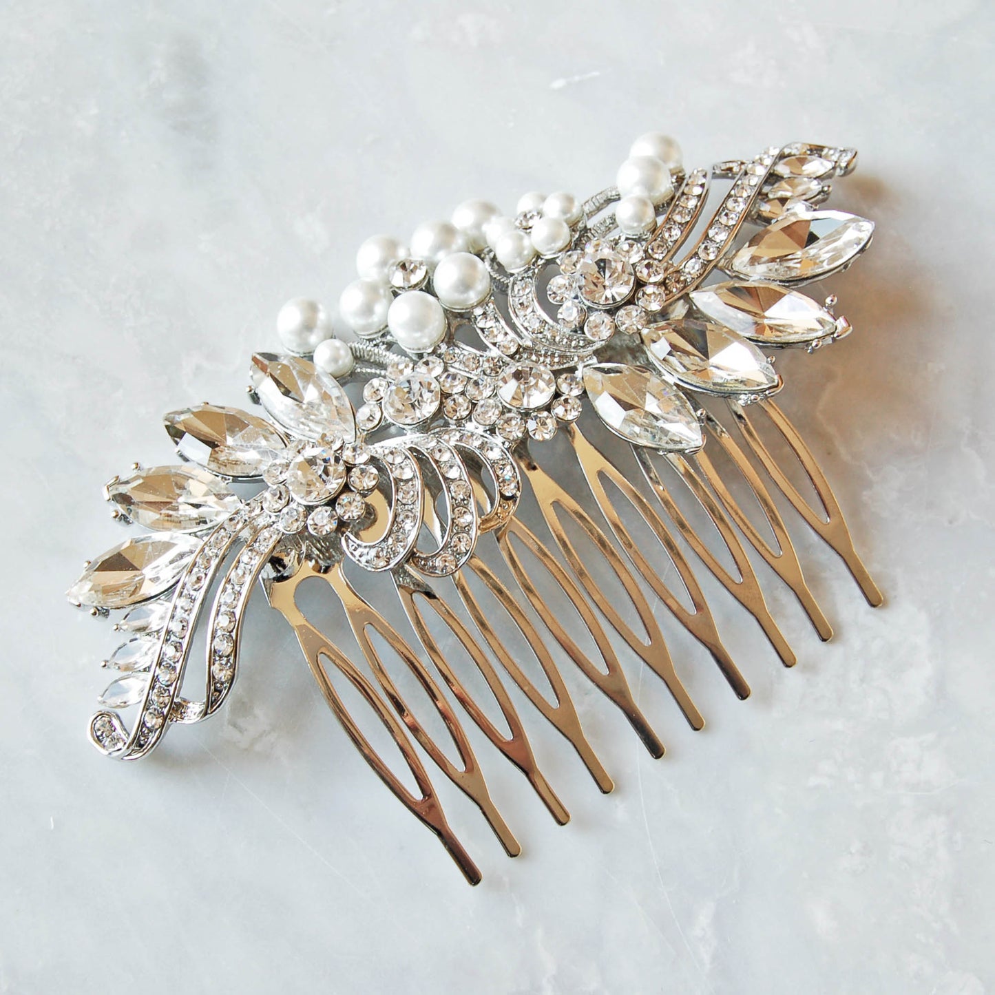 Vintage Style Silver Hair Comb