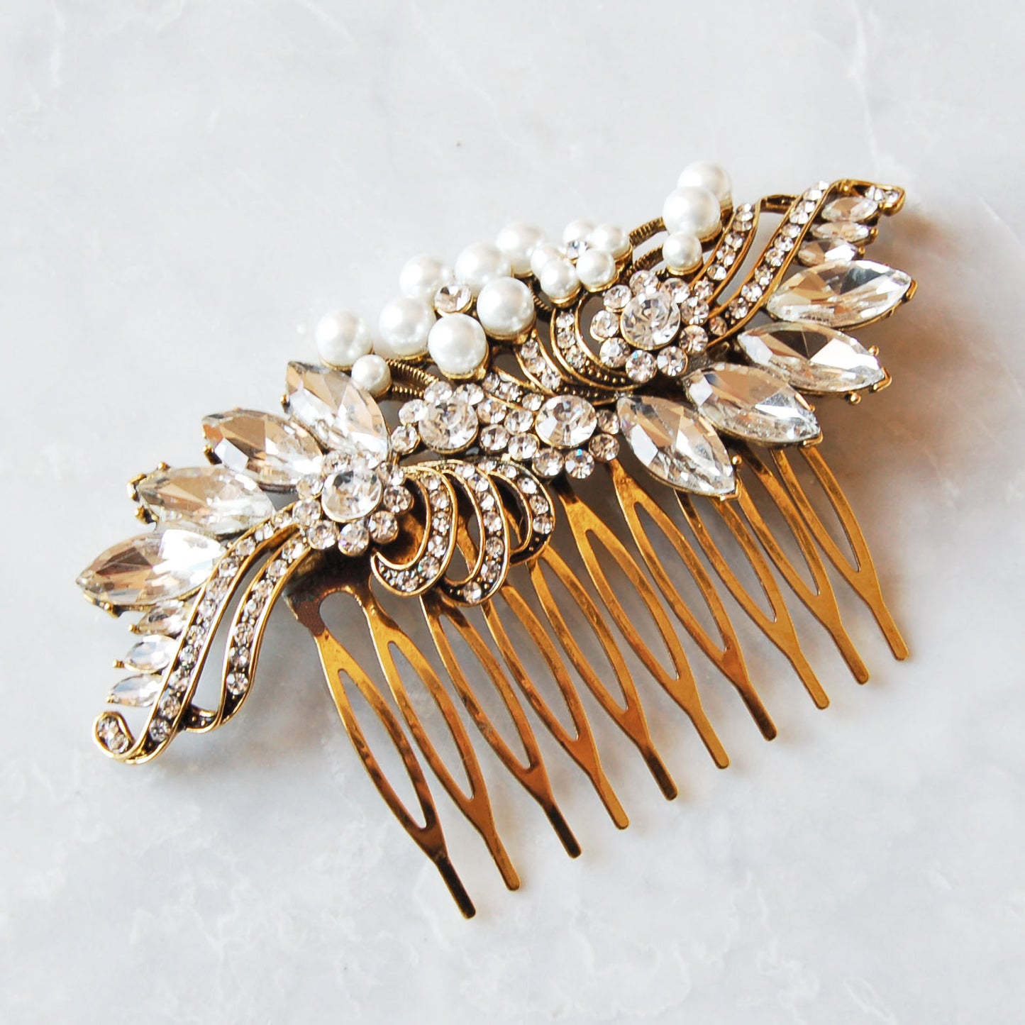 Vintage Style Gold Hair Comb