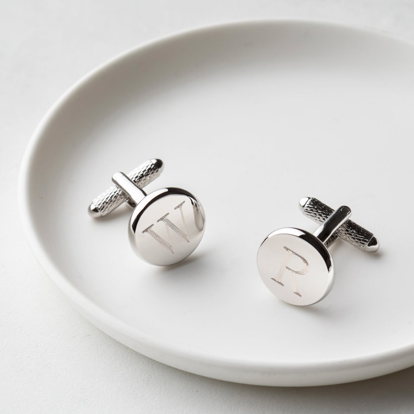 Round Initial Cufflinks