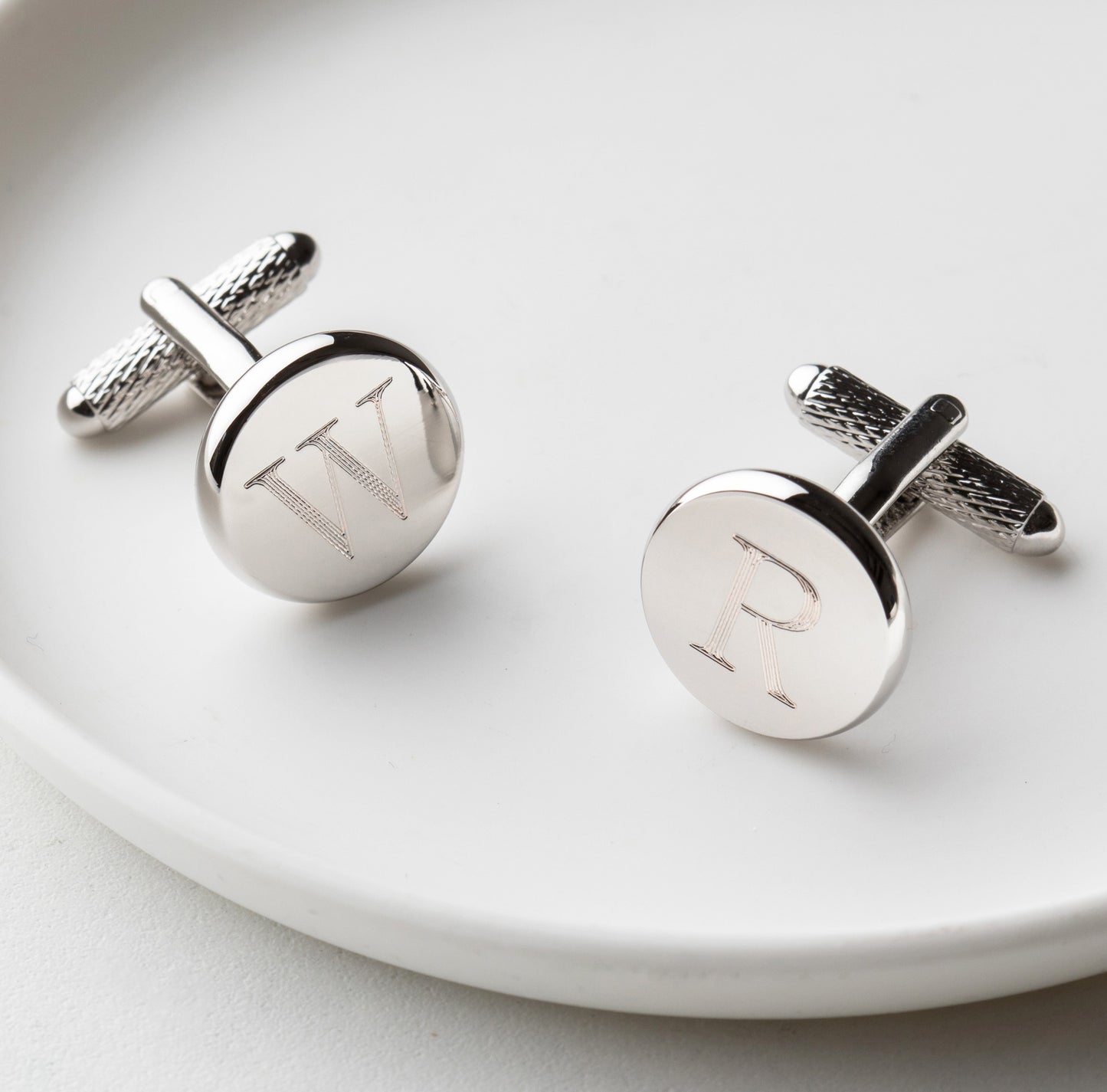Round Initial Cufflinks