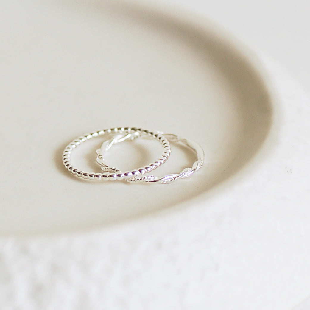Silver Beaded Ring