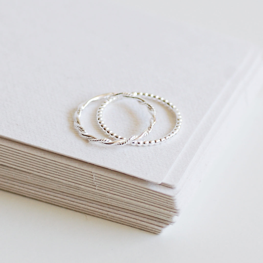 Silver Beaded Ring