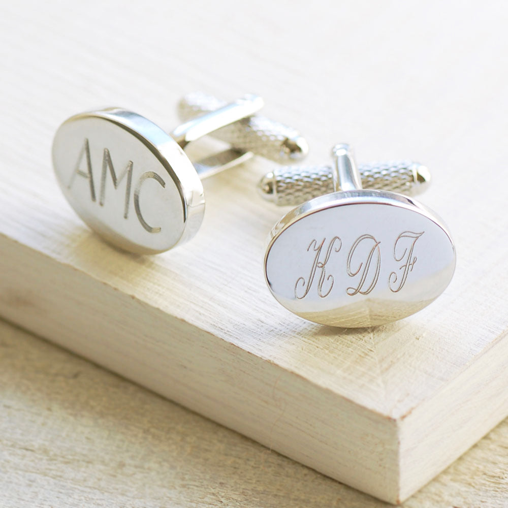 Engraved Oval Cufflinks