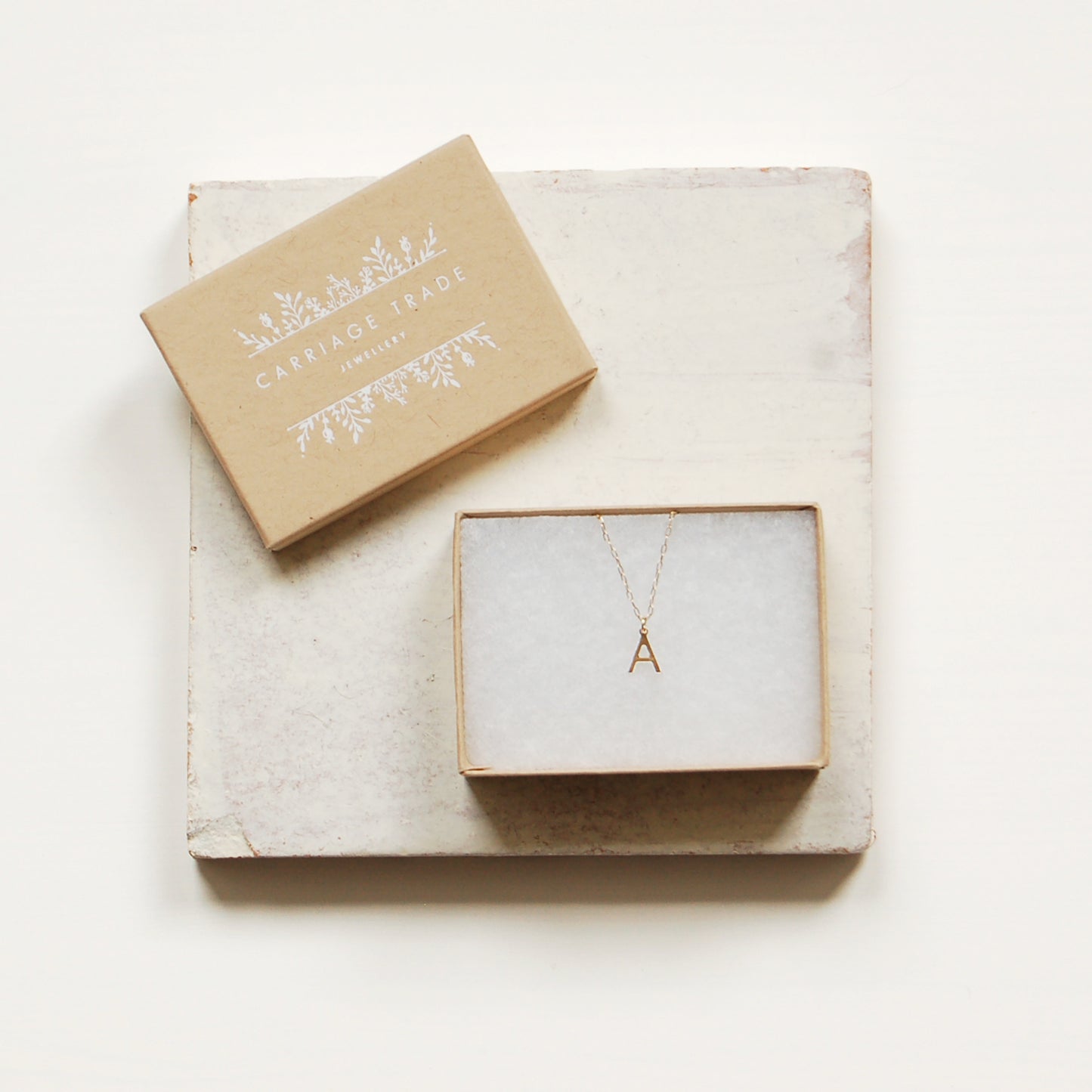 Solid 9ct Gold Script Initial Necklace