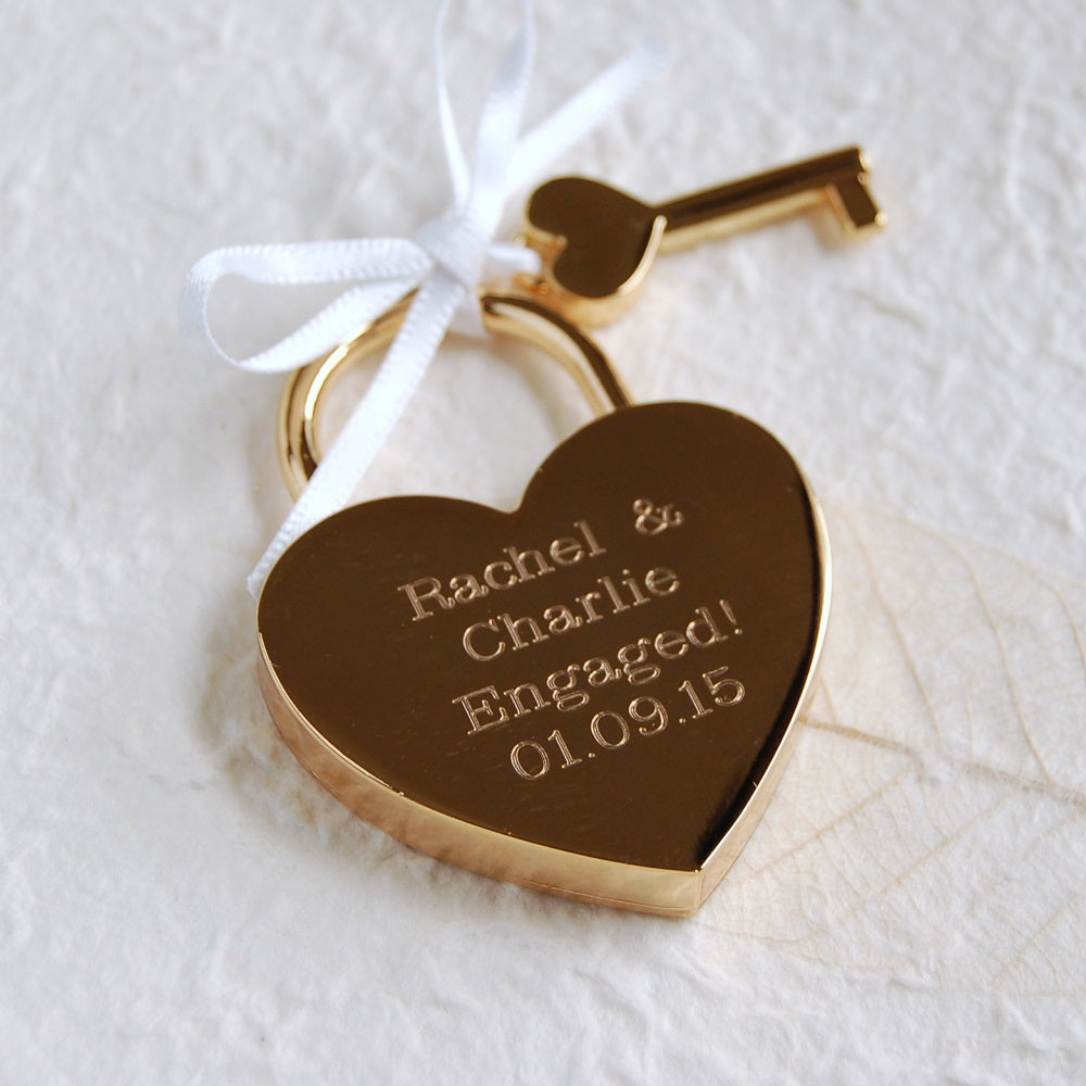 Engraved Short Gold Padlock