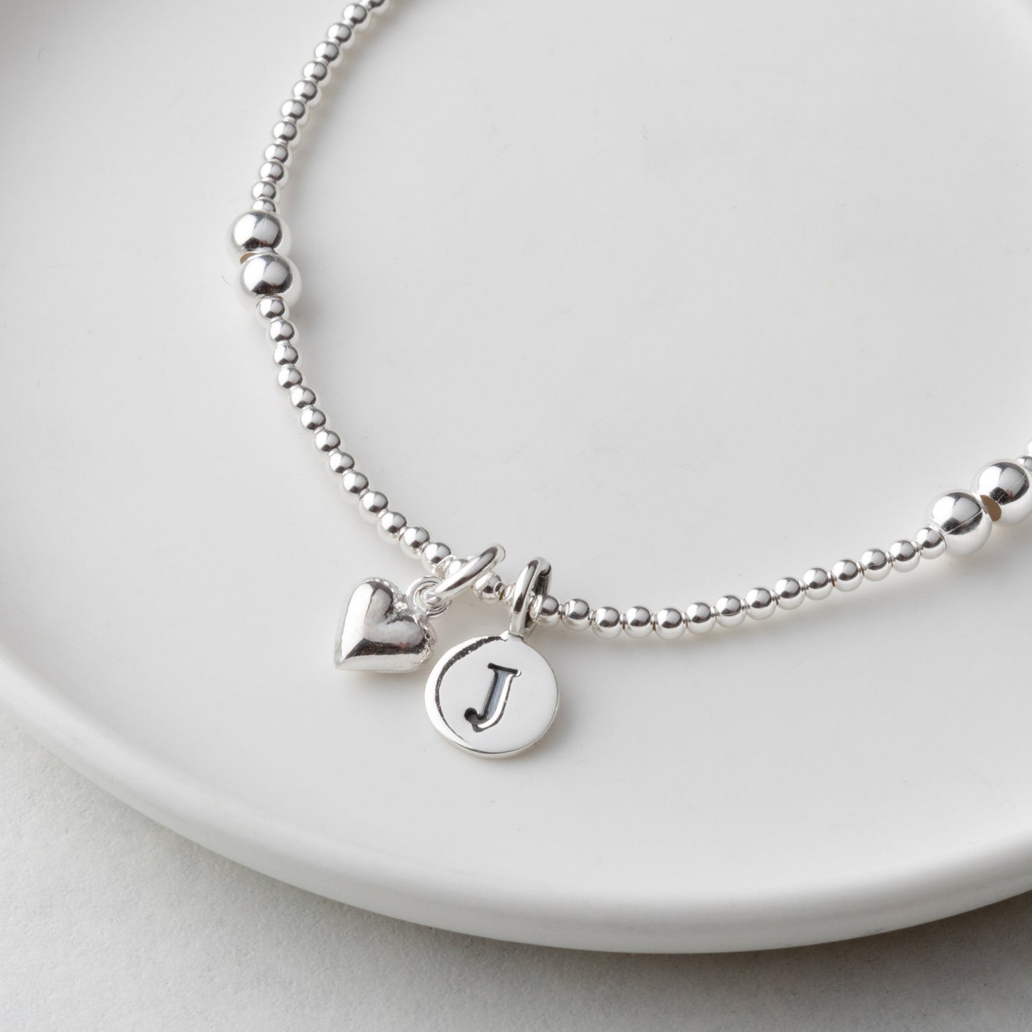 Personalised Silver Bead Bracelet