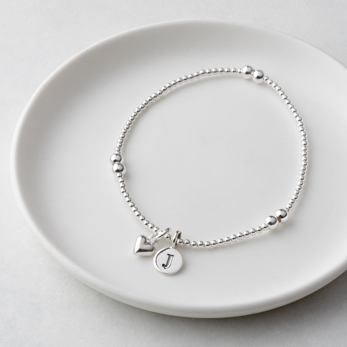 Personalised Silver Bead Bracelet