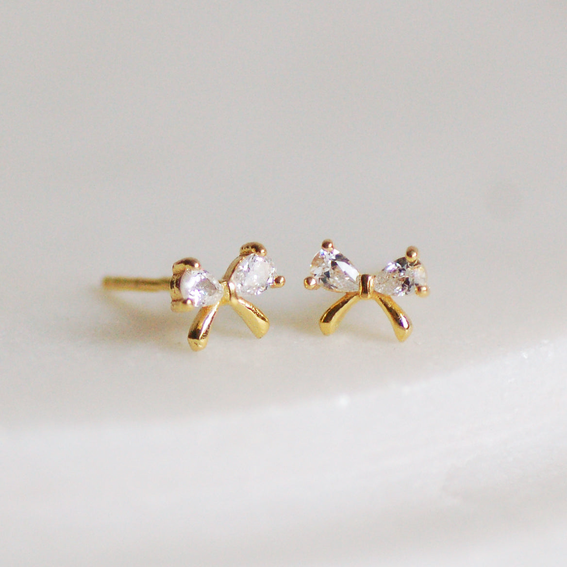 Dainty Golden Bow Earrings