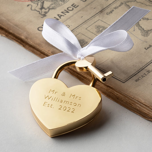 Engraved Short Gold Padlock