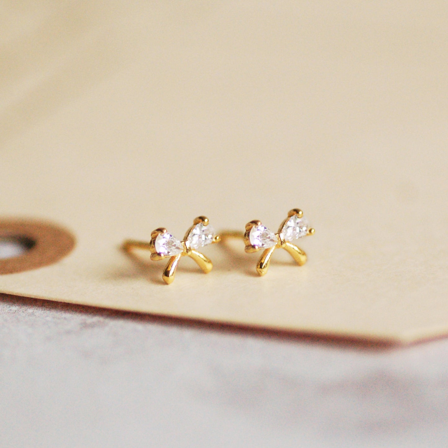 Dainty Golden Bow Earrings