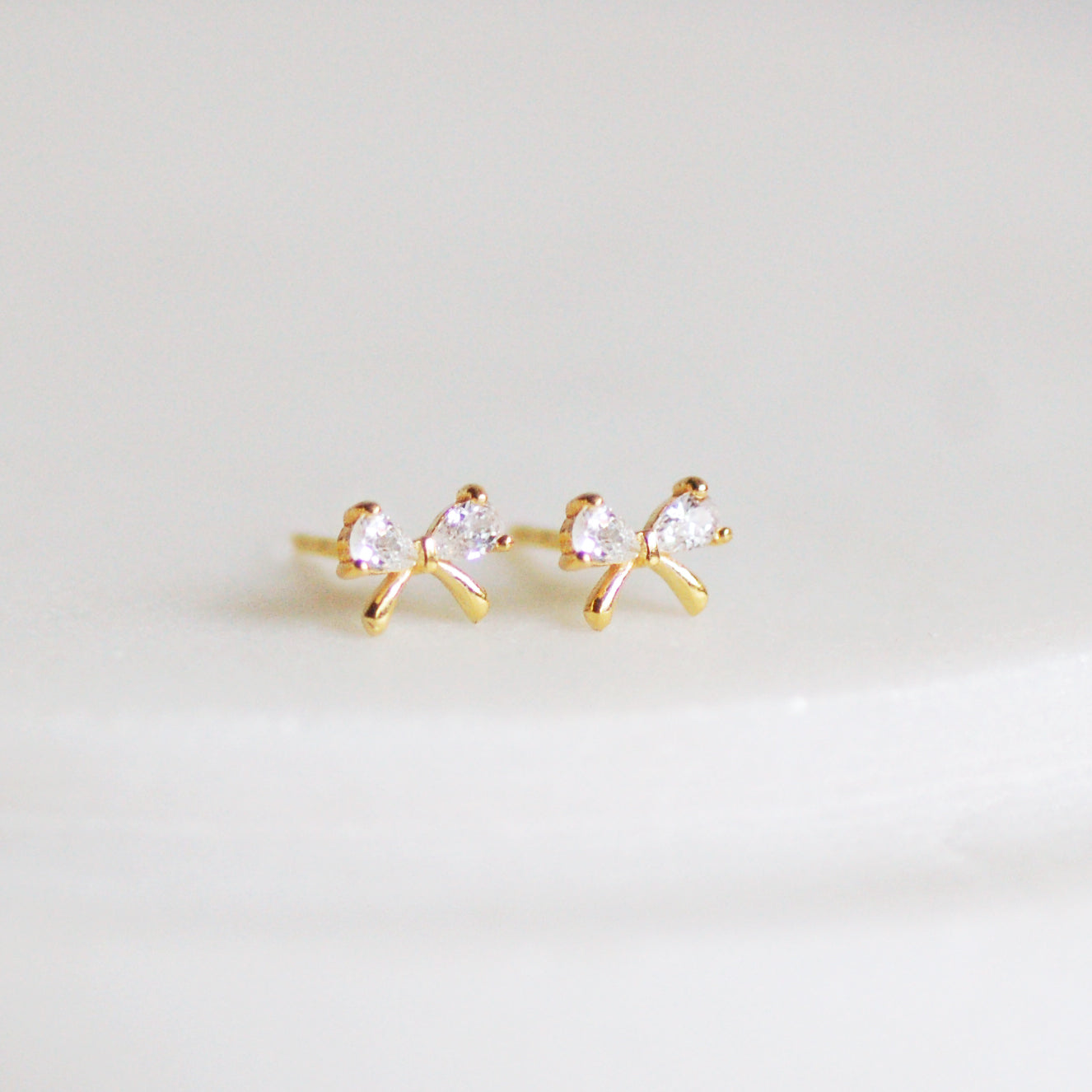 Dainty Golden Bow Earrings