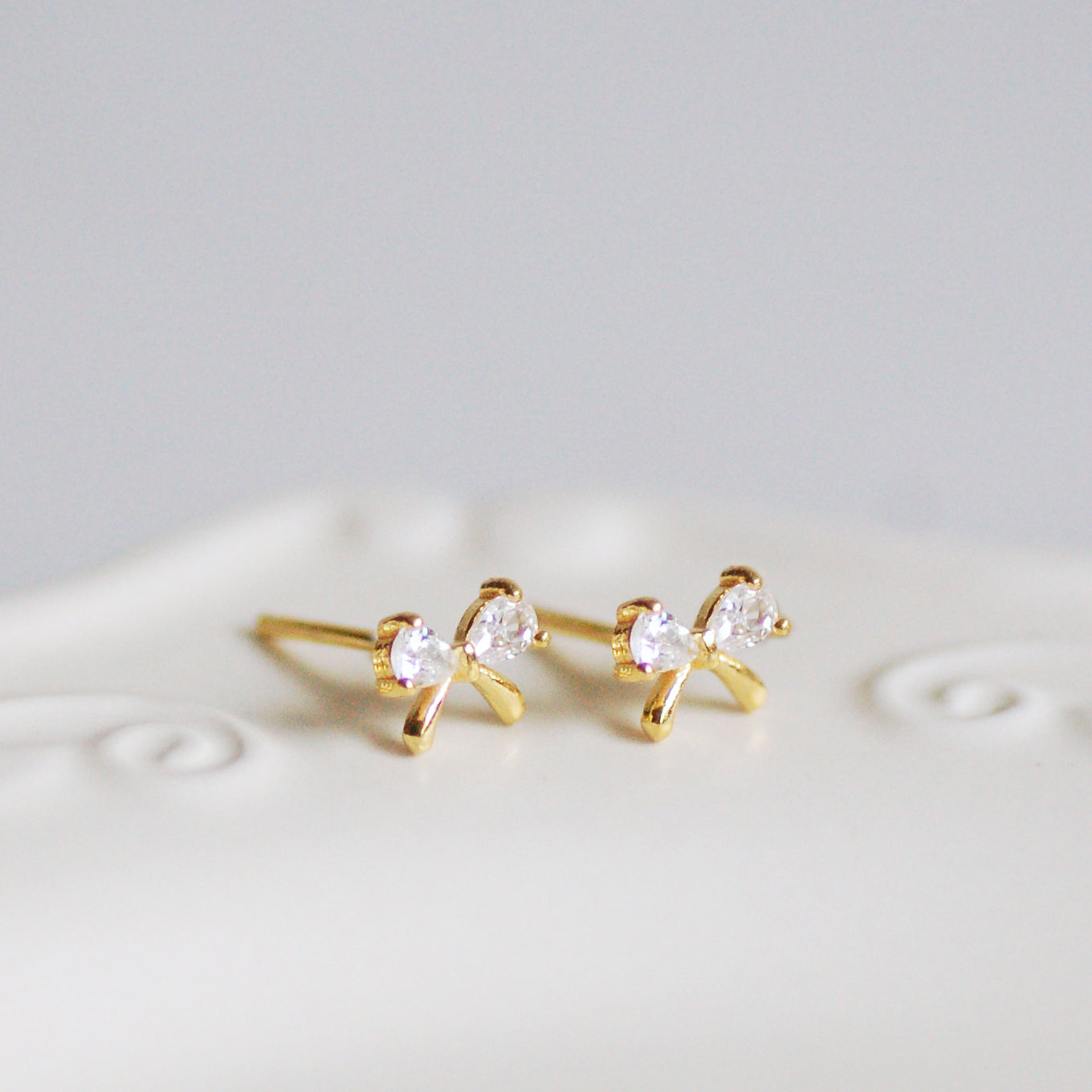Dainty Golden Bow Earrings