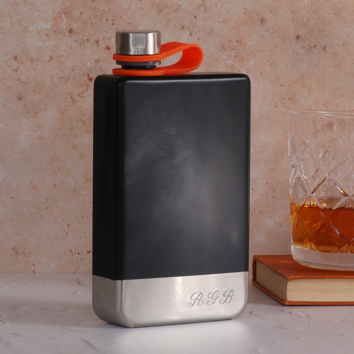 Engraved Initials 8oz Hip Flask
