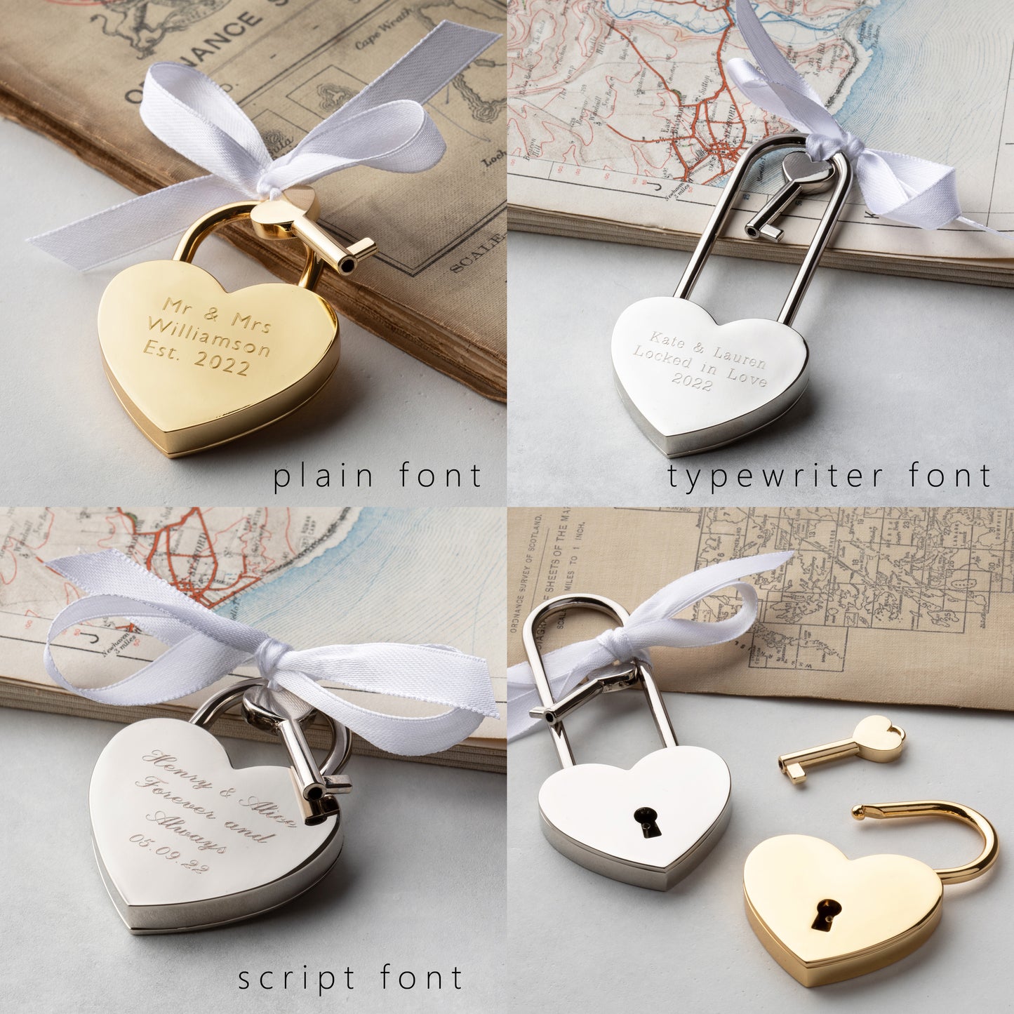 Engraved Short Silver Padlock