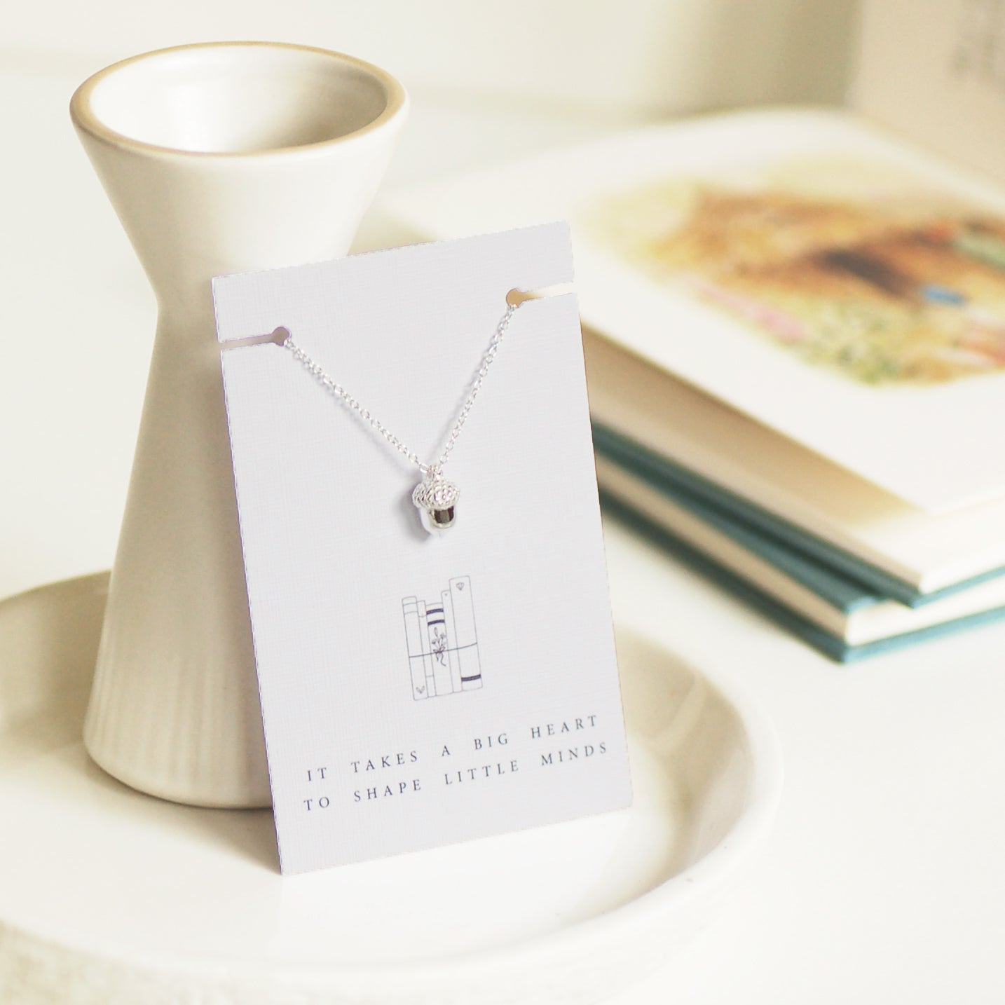 Sterling Silver Thank You Acorn Necklace
