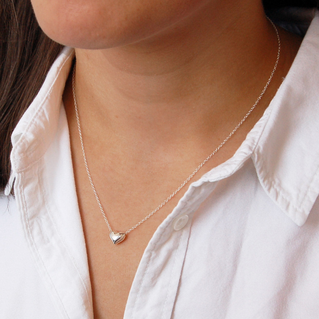 Sterling Silver Thank You Teacher Heart Necklace