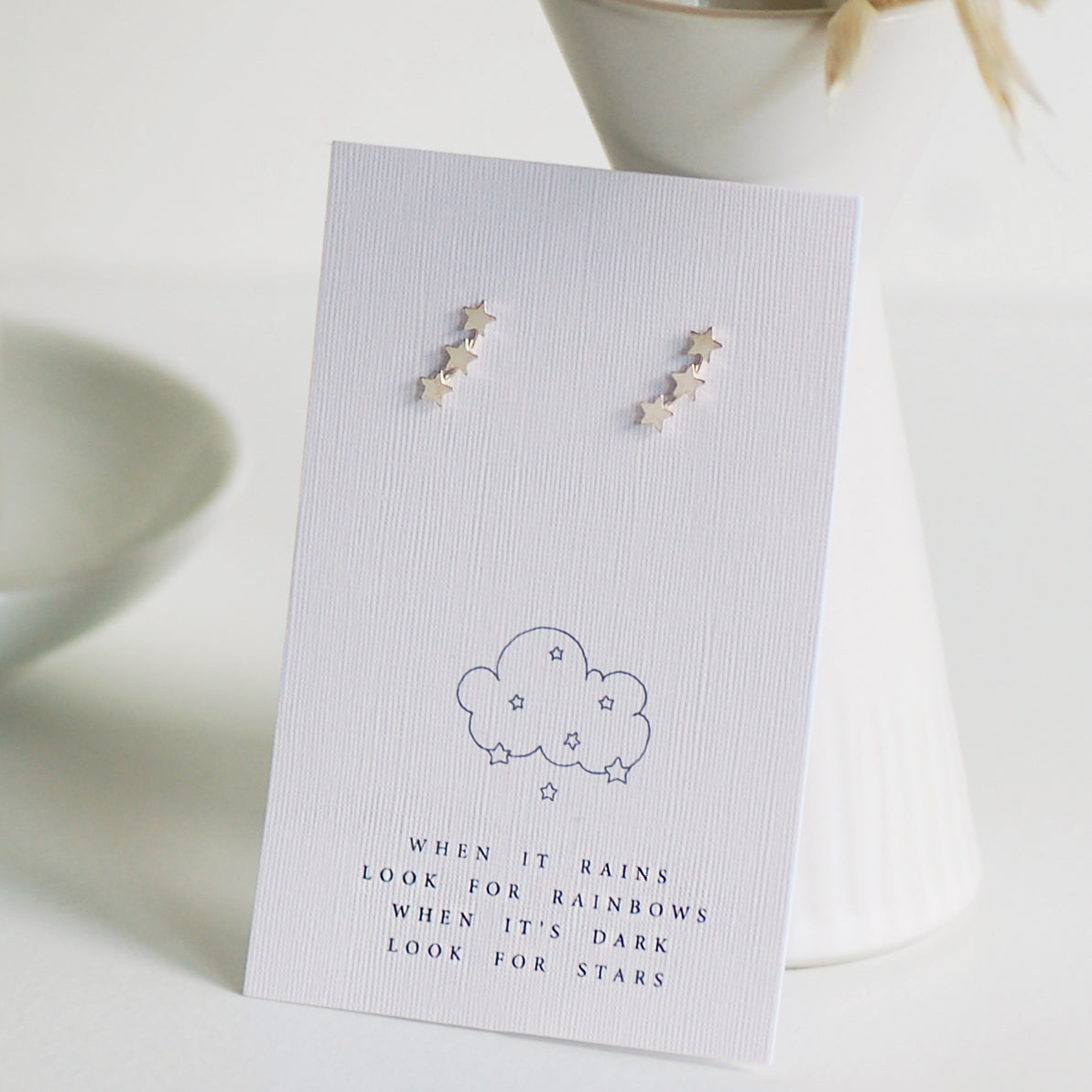 'When It Rains' Silver Shooting Stars Earrings