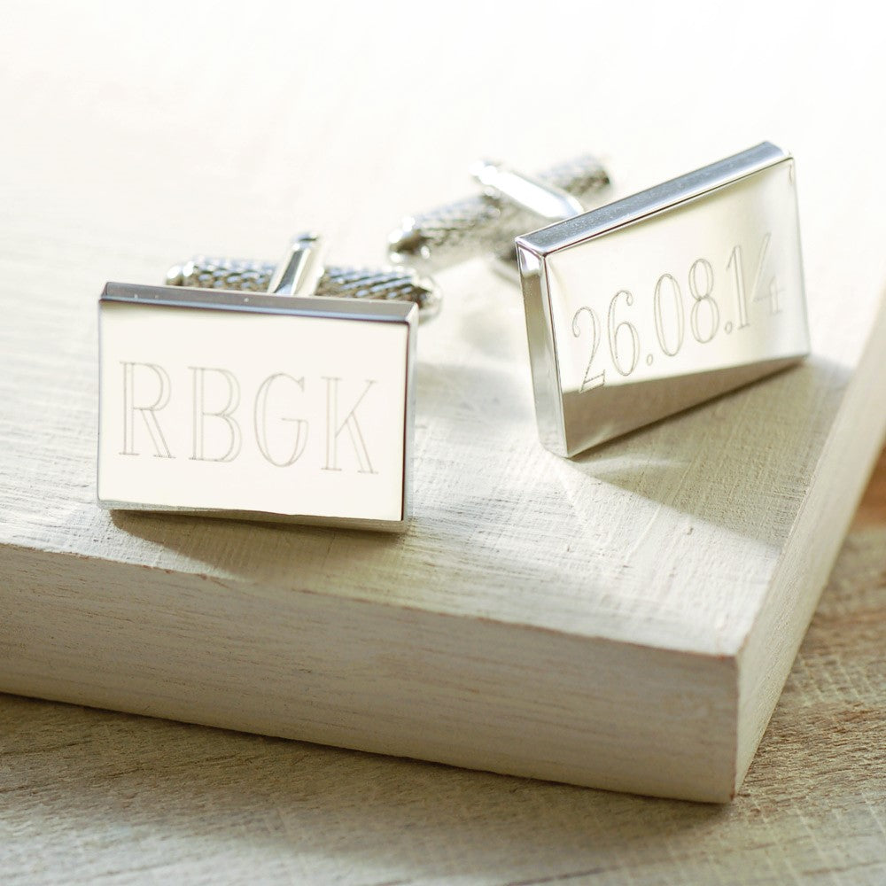 Engraved Rectangular Cufflinks