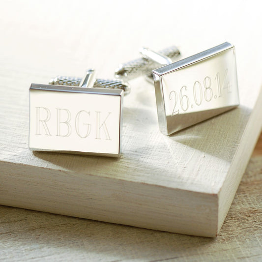 Engraved Rectangular Cufflinks
