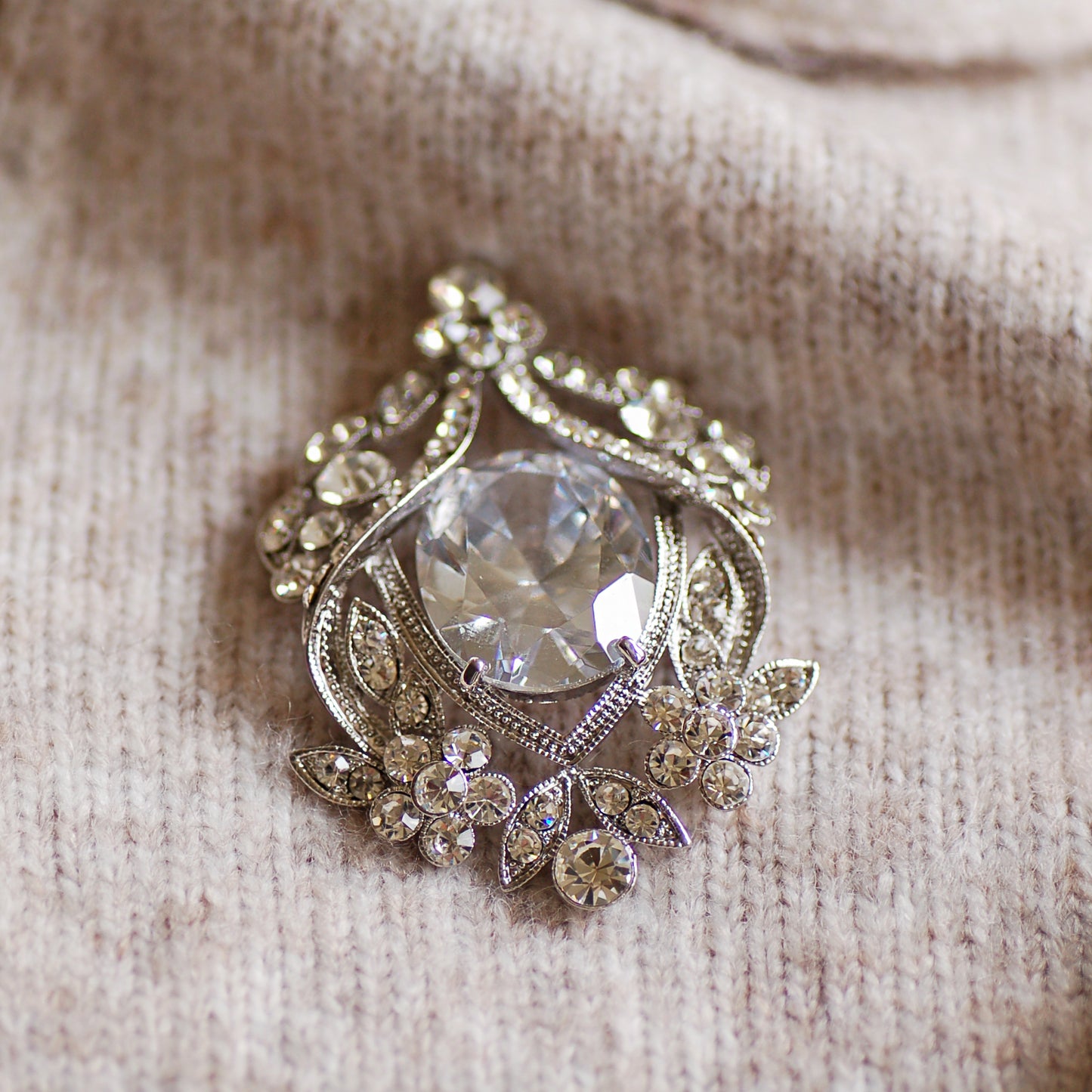 Snow White Diamante Brooch