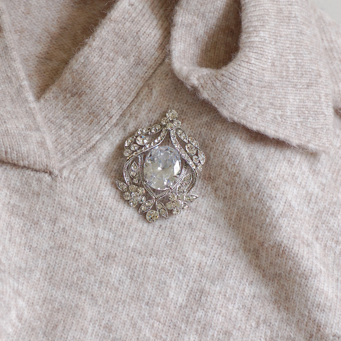 Snow White Diamante Brooch