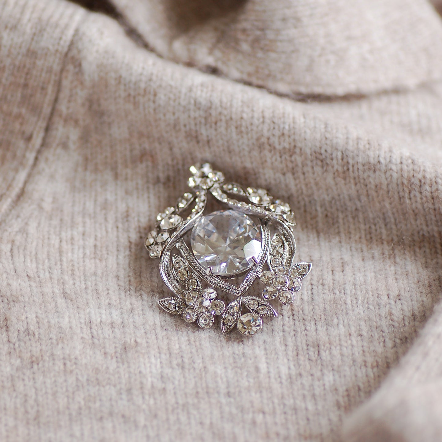 Snow White Diamante Brooch