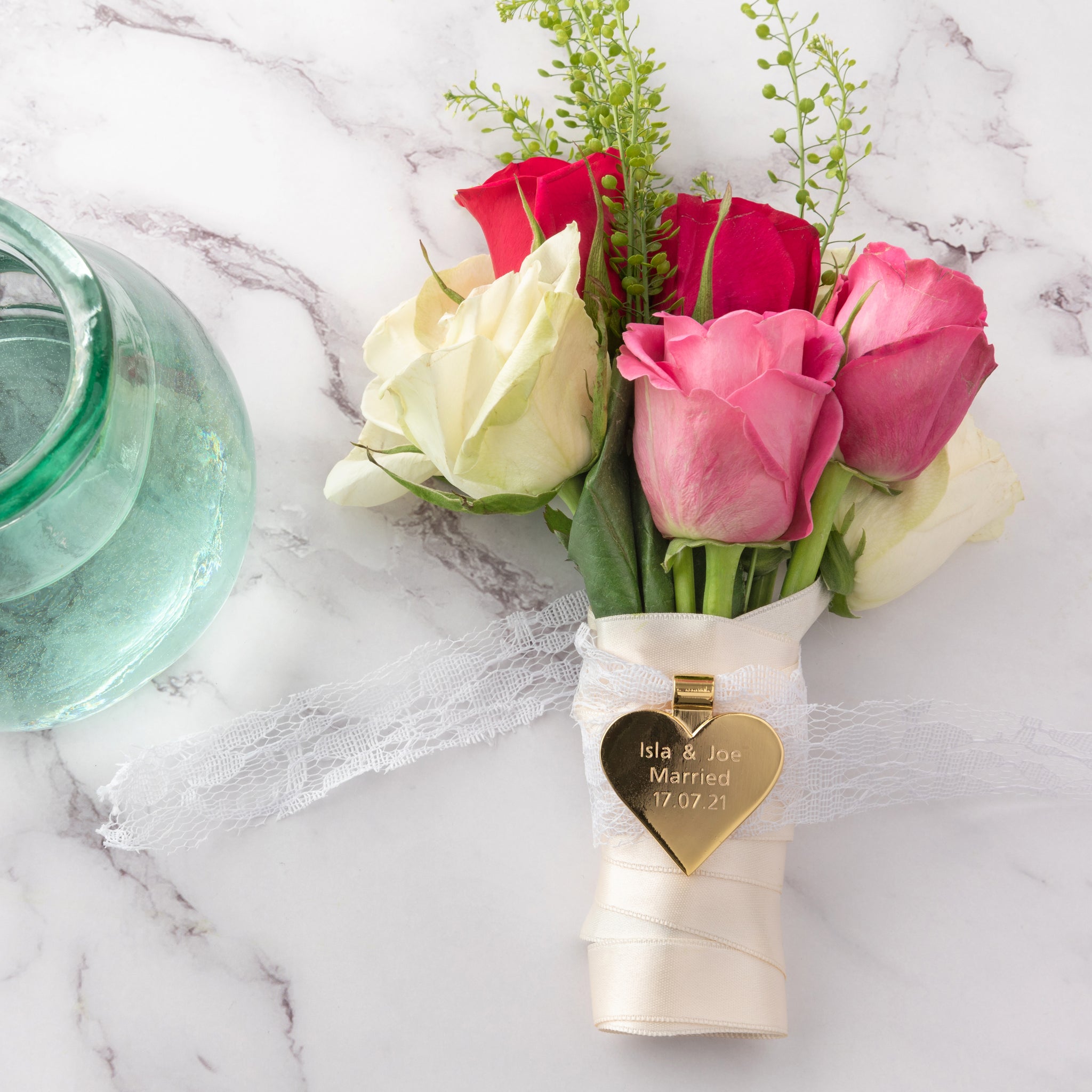 Rose gold sales bouquet charm