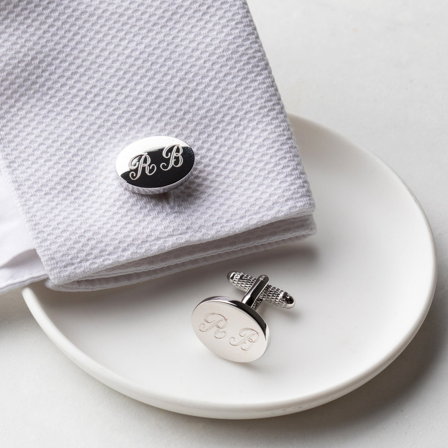 Engraved Oval Cufflinks