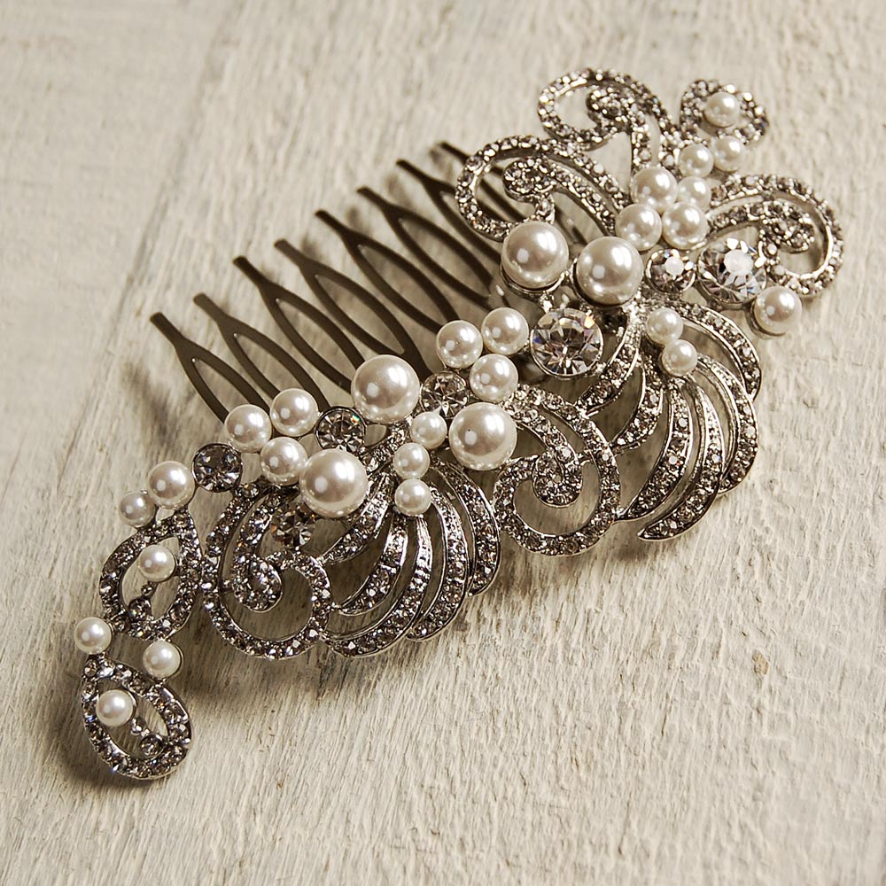 Pearl Filigree Wedding Hair Comb