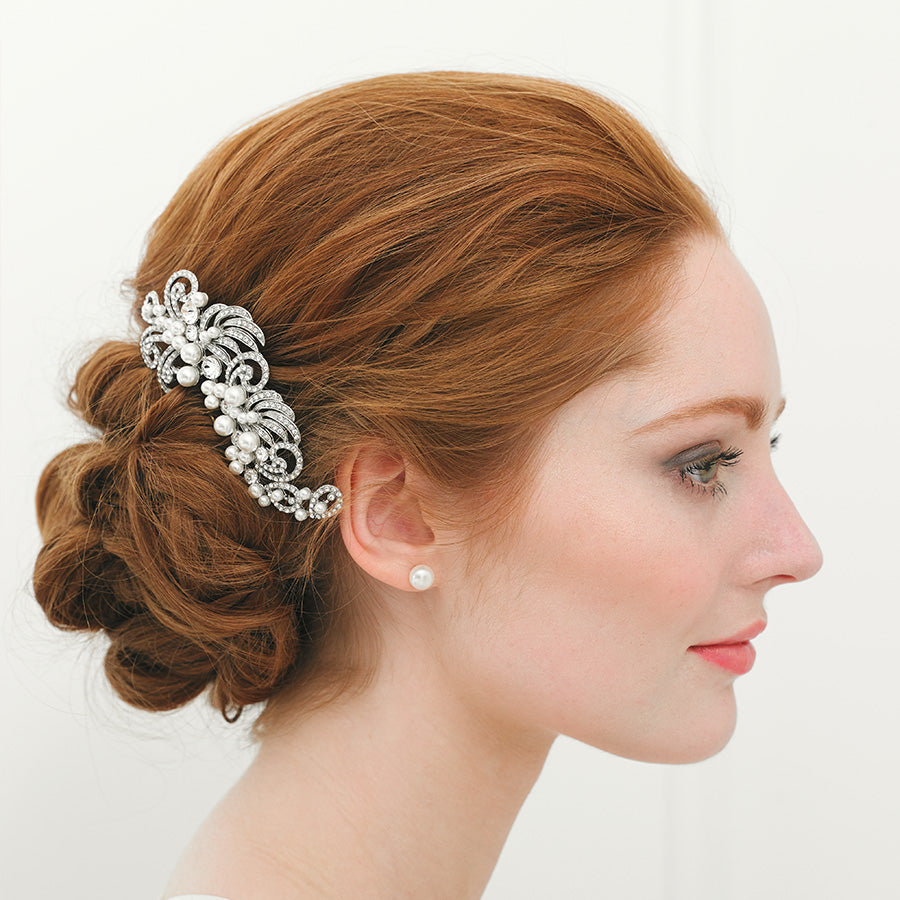 Pearl Filigree Wedding Hair Comb