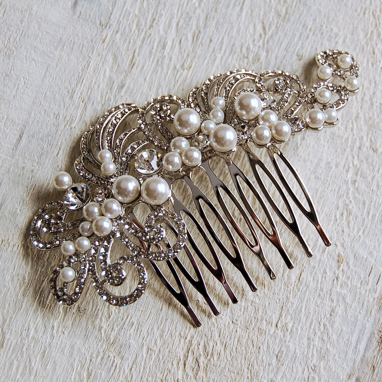 Pearl Filigree Wedding Hair Comb