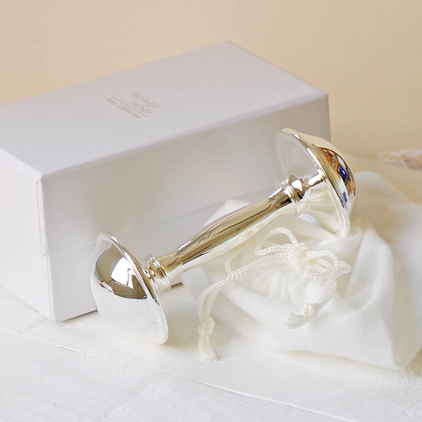 Personalised Silver Baby Rattle