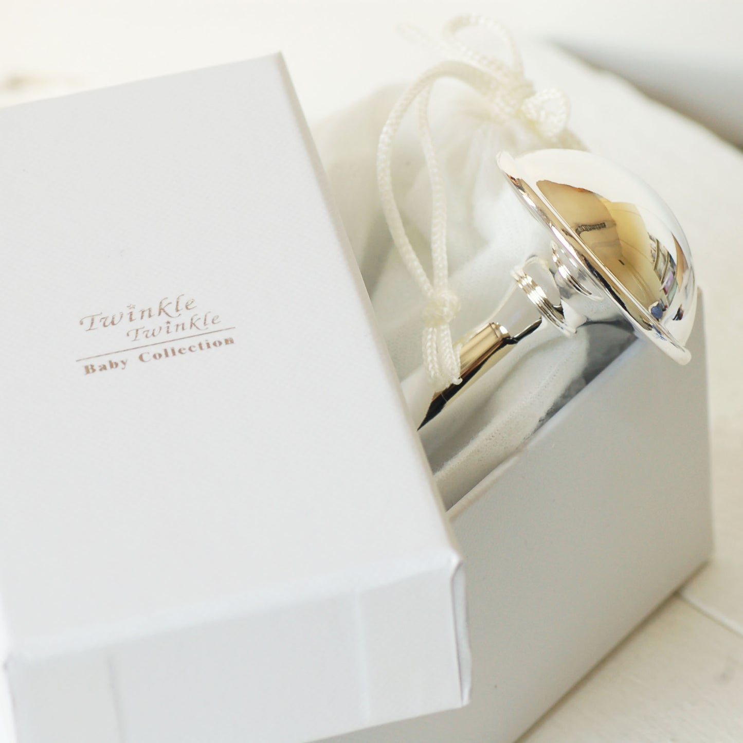 Personalised Silver Baby Rattle
