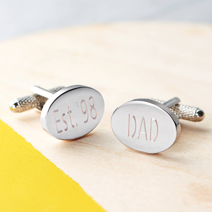Engraved Oval Cufflinks